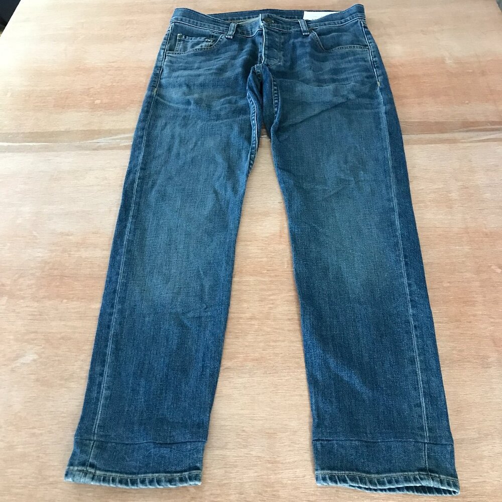 Rag & Bone Standard Issue Fit 2 Slim Leg Jean Men 30x26 Blue Button Fly Low Rise